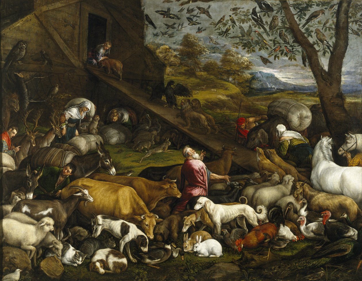 A Arca de Noé do Conselho dos Animais de Jacopo Bassano il vecchio
