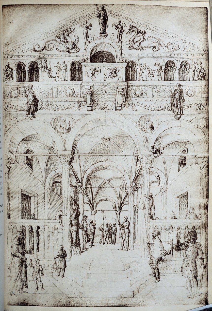 La flagellation du Christ Desenho em caneta e tinta de Jacopo Bellini (1400-1470) Sol do século XV. 0,42x0,28 m Paris, Musee du Louvre de Jacopo Bellini