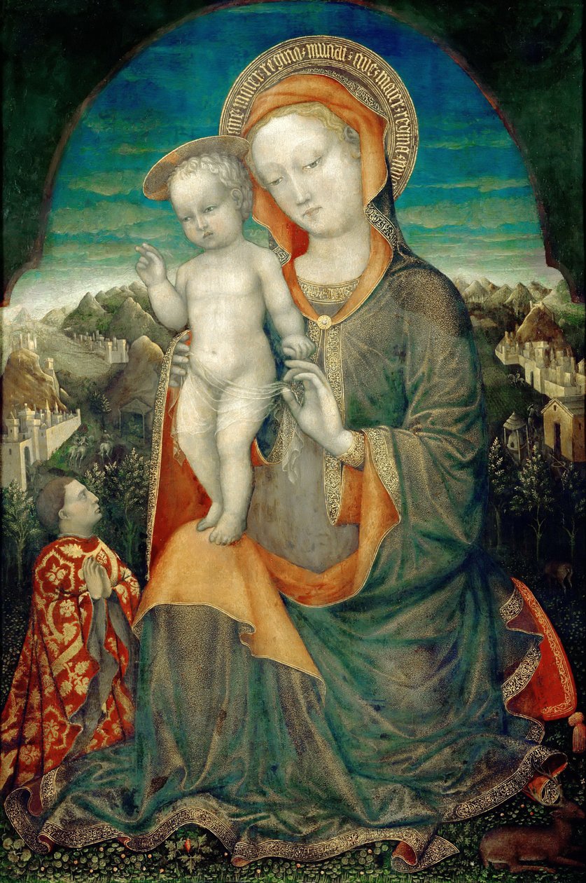 Madonna e criança por um príncipe da Casa de Este de Jacopo Bellini