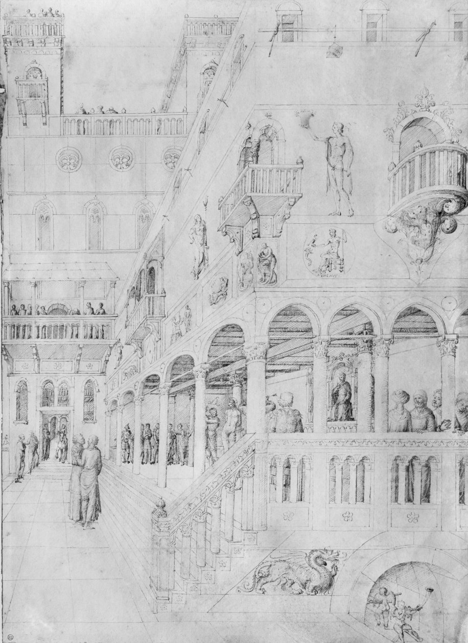 The Flagellation, do Álbum de desenhos de Jacopo Bellini (caneta e tinta sobre pergaminho) de Jacopo Bellini
