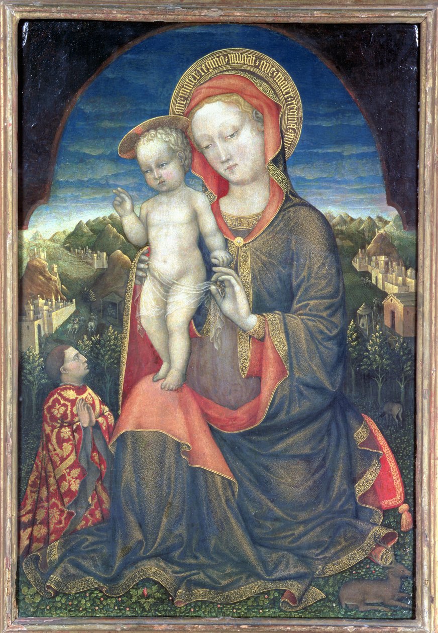 A Madonna da humildade adorada por Leonello d&39;Este (1407-50) de Jacopo Bellini