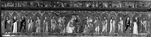 A Coroação da Virgem acompanhada por uma Série de Santos, um altar frontal de Jacopo Cambi
