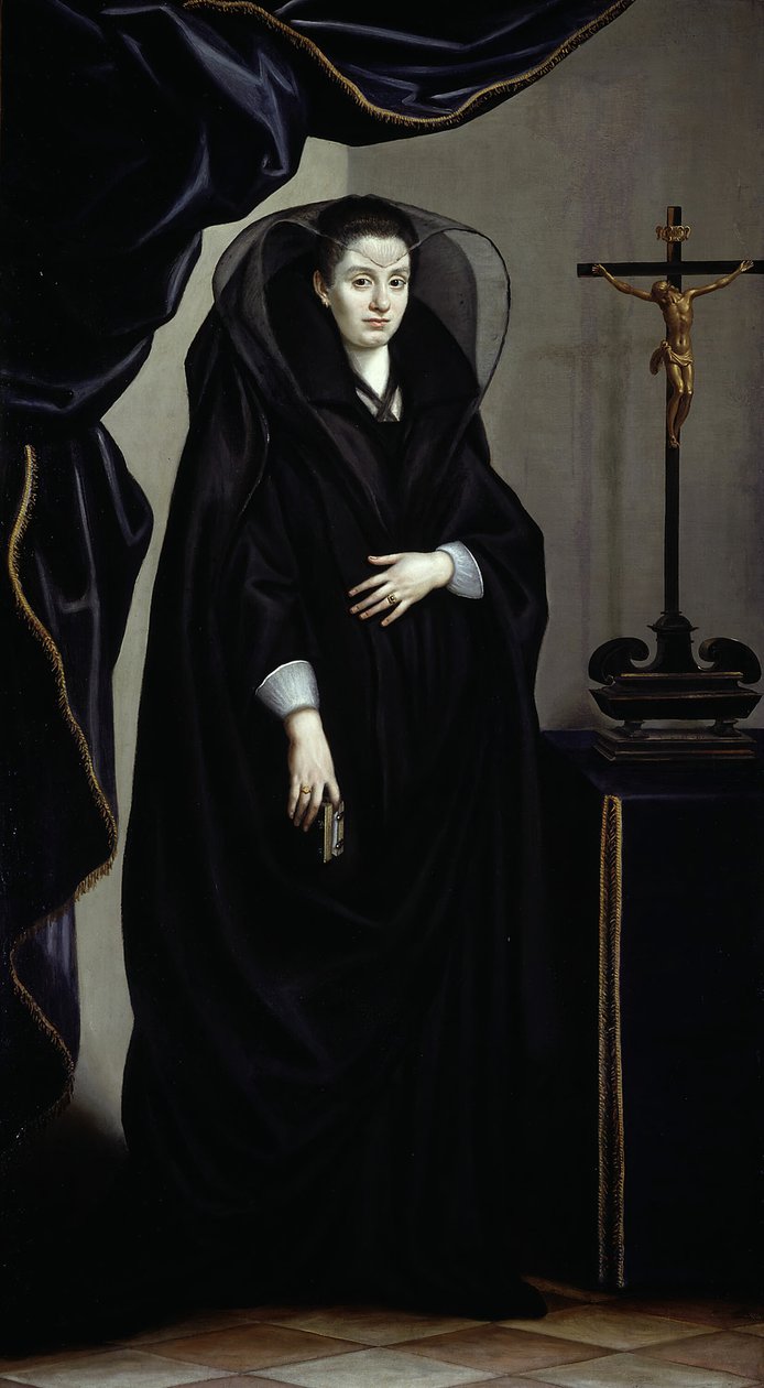 Retrato de uma nobre vestida de luto, c. 1600. de Jacopo Chimenti