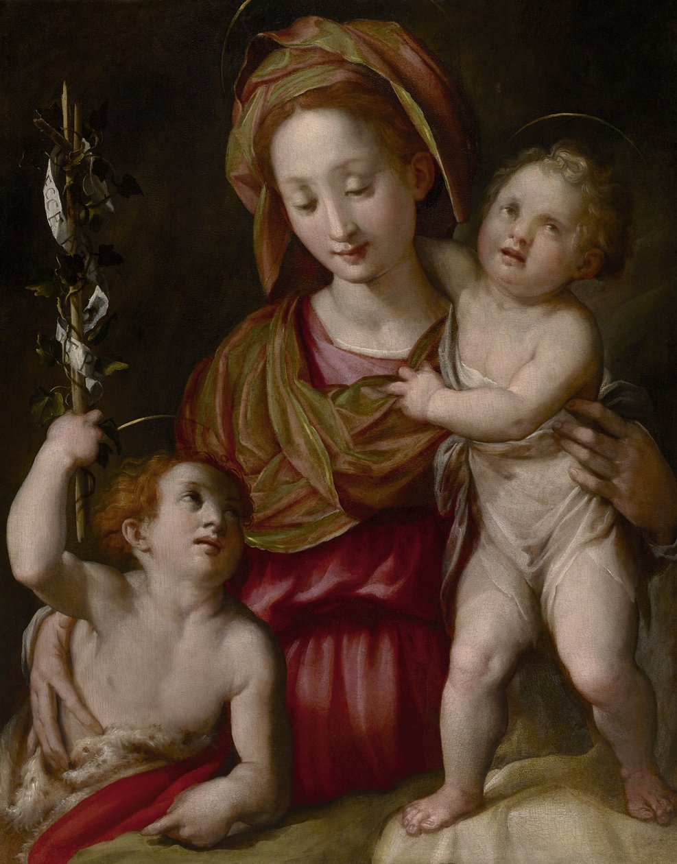 Madonna e criança com o jovem São João Batista, c.1575 de Jacopo Chimenti Empoli