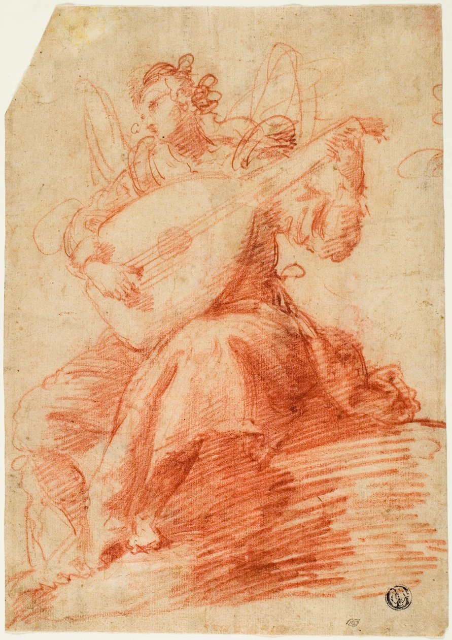 Anjo tocando um alaúde de Jacopo Confortini