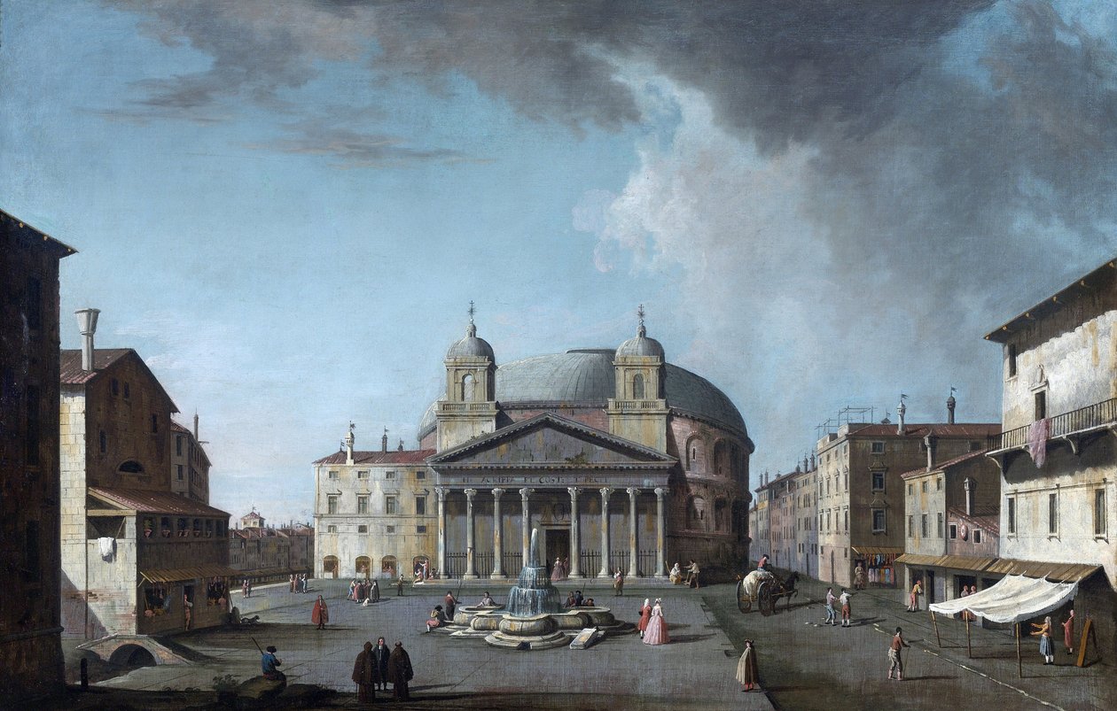 Vista do Panteão em Roma par Fabris, Jacopo (1689-1761). Óleo sobre tela, tamanho: 73x112,4, , Coleção particular de Jacopo Fabris