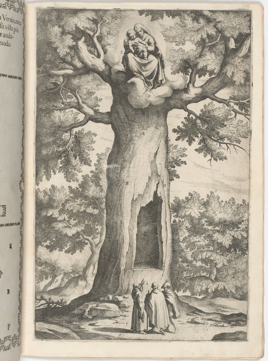 Aparição da Virgem na Faia (Faggio dell apparizione della Vergine) [placa P] de Jacopo Ligozzi