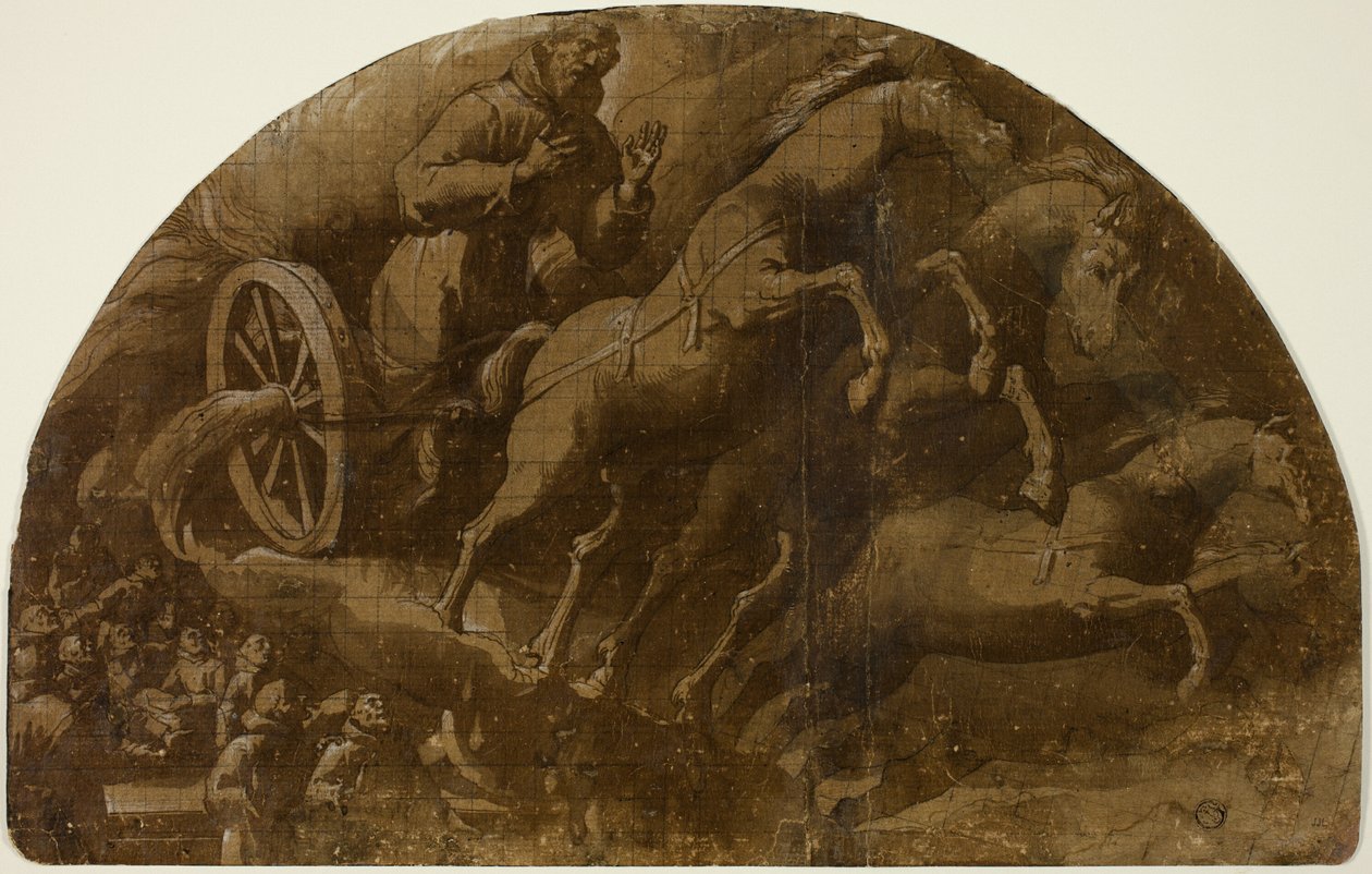 Estudo para a visão de São Francisco de Assis levado ao céu em uma carruagem de fogo de Jacopo Ligozzi