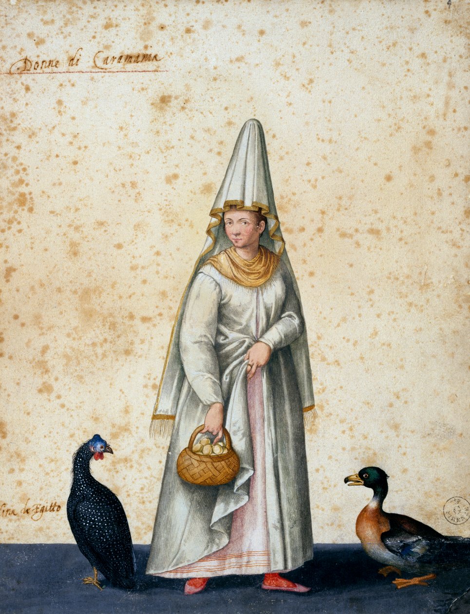 Camponês turco, desenho de Jacopo Ligozzi (1547-1627) de Jacopo Ligozzi