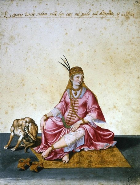 Mulher turca (caneta e tinta com aquarela sobre papel) de Jacopo Ligozzi