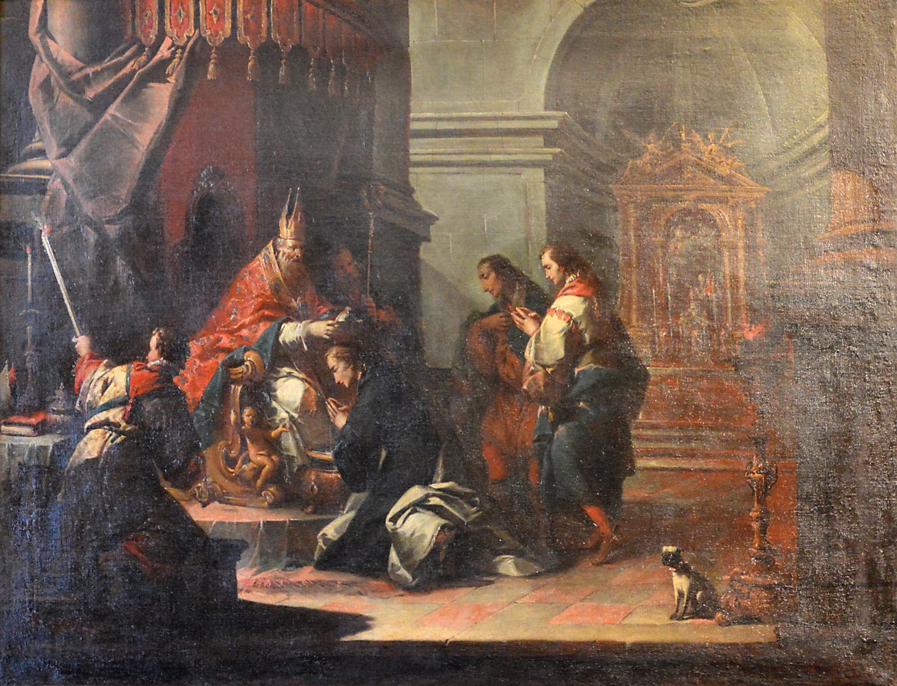 Francês:  Le Baptême de saint Daniel par saint Prosdocime de Padoue O Batismo de São Daniel por São Prosdocimo de Pádua de Jacopo Marieschi