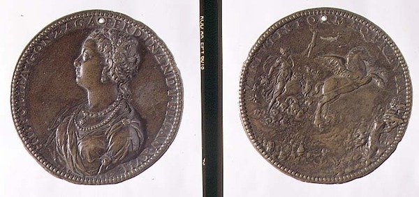 Medalha de retrato, anverso retratando Hippolytus Gonzaga, reverso possivelmente retratando Juno em sua carruagem (bronze) de Jacopo Nizzola da Trezzo