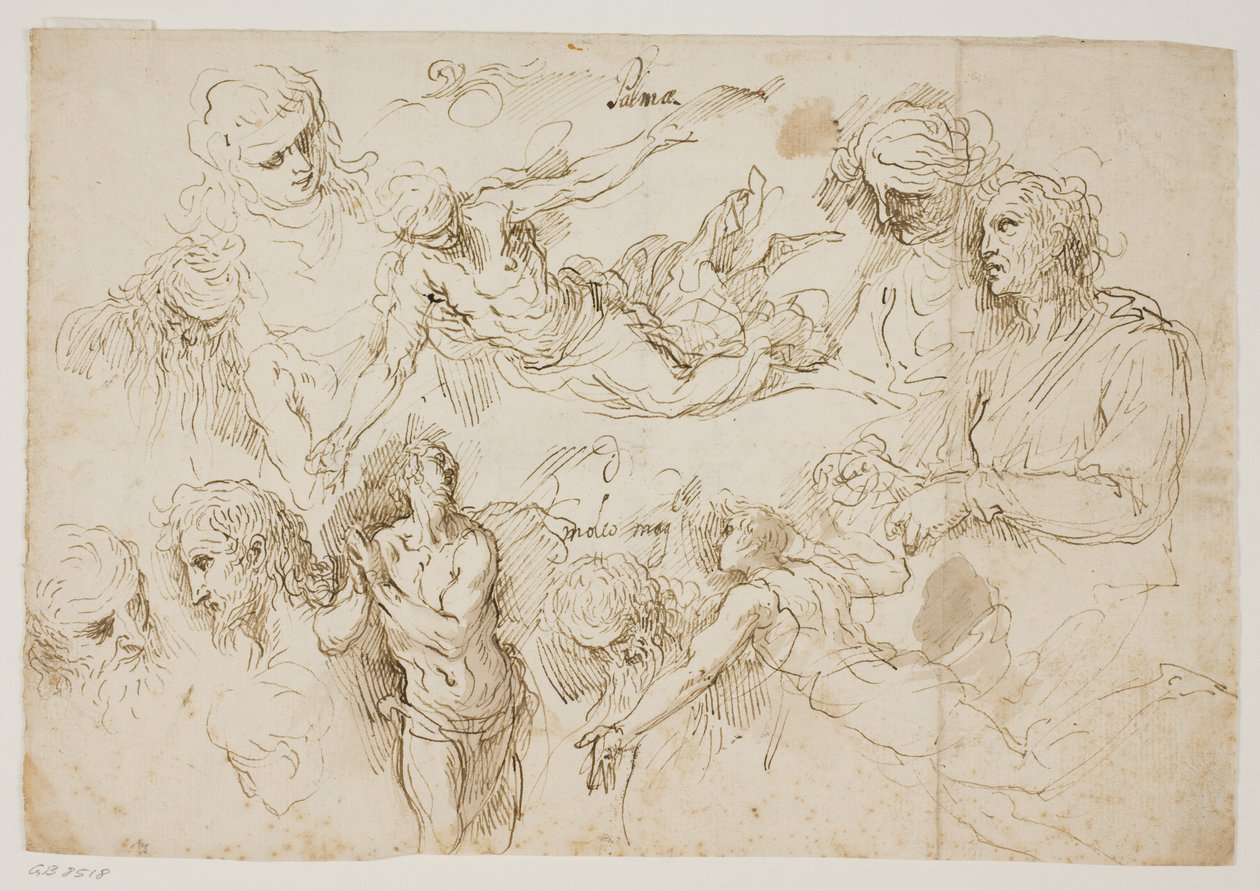 Folha de estudos de figuras de Jacopo Palma
