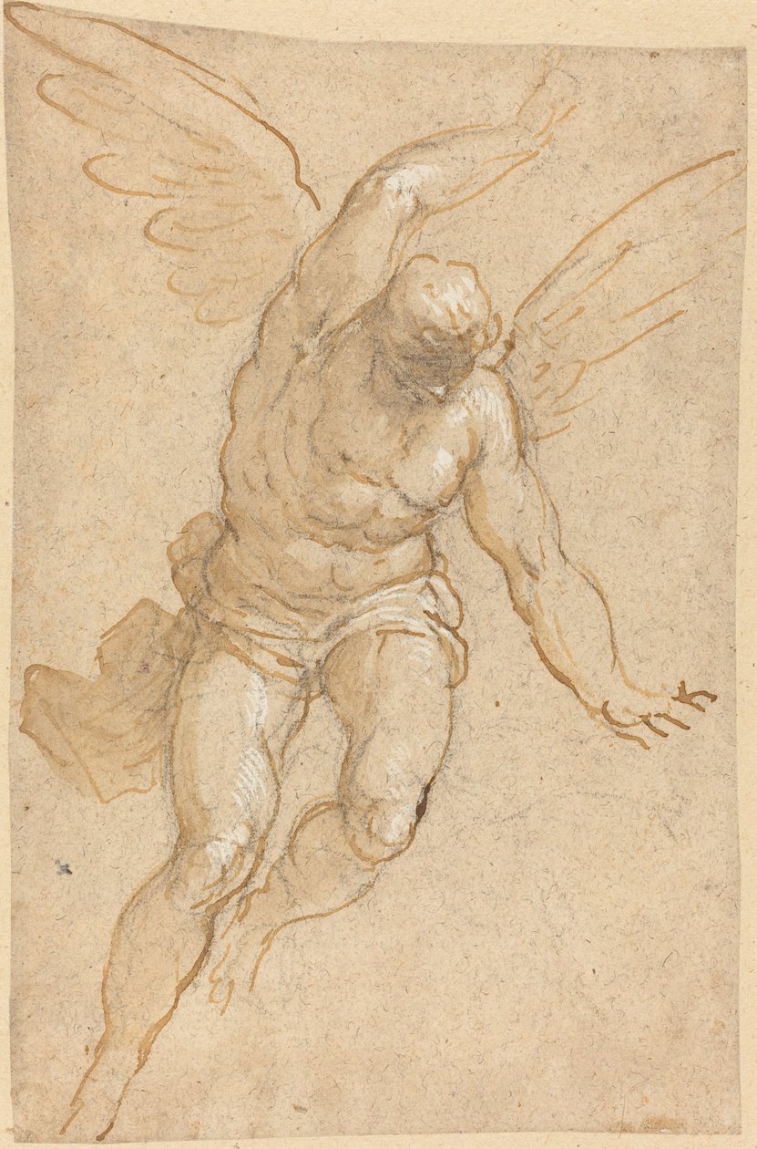 Um anjo voador de Jacopo Palma il Giovane