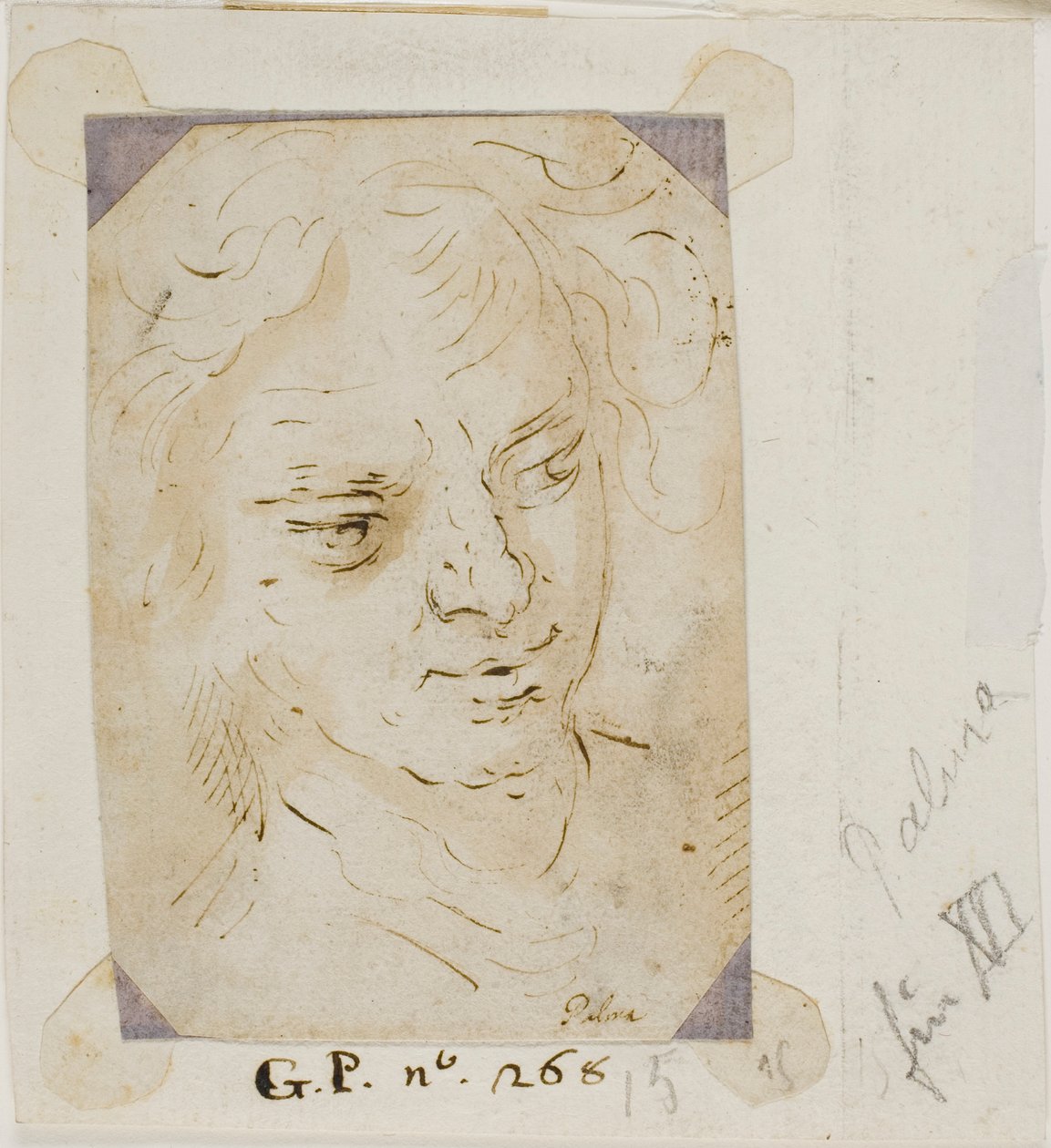 Cabeça de um homem de Jacopo Palma il Giovane