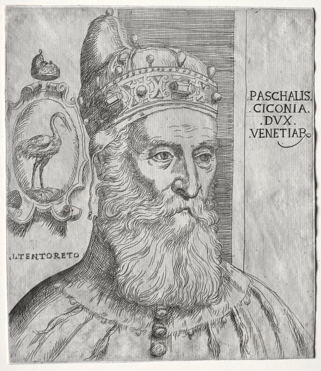 Retrato de Pasquale Cicogna, Doge de Veneza. de Jacopo Palma il Giovane