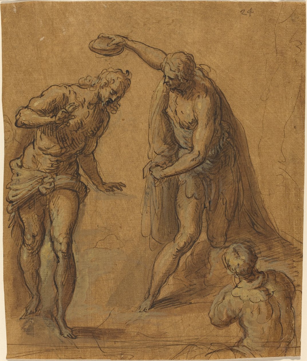 Esboço para um Batismo de Cristo de Jacopo Palma il Giovane