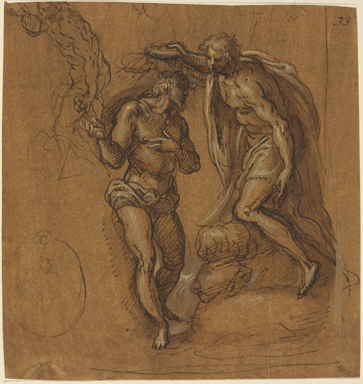 Esboço para um Batismo de Cristo de Jacopo Palma il Giovane