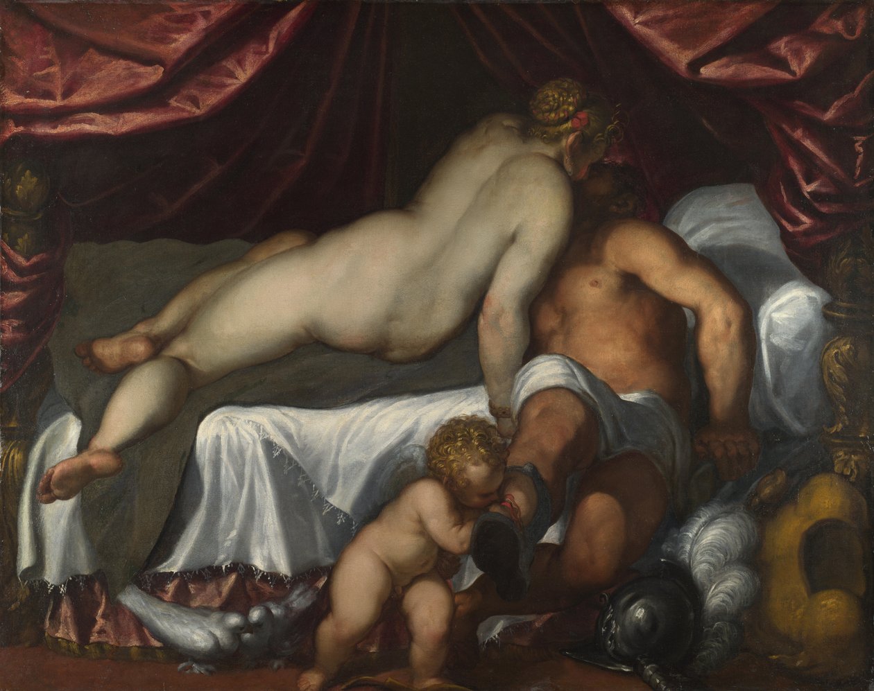 Marte e Vênus, cerca de 1590 de Jacopo Palma il Giovane the Younger