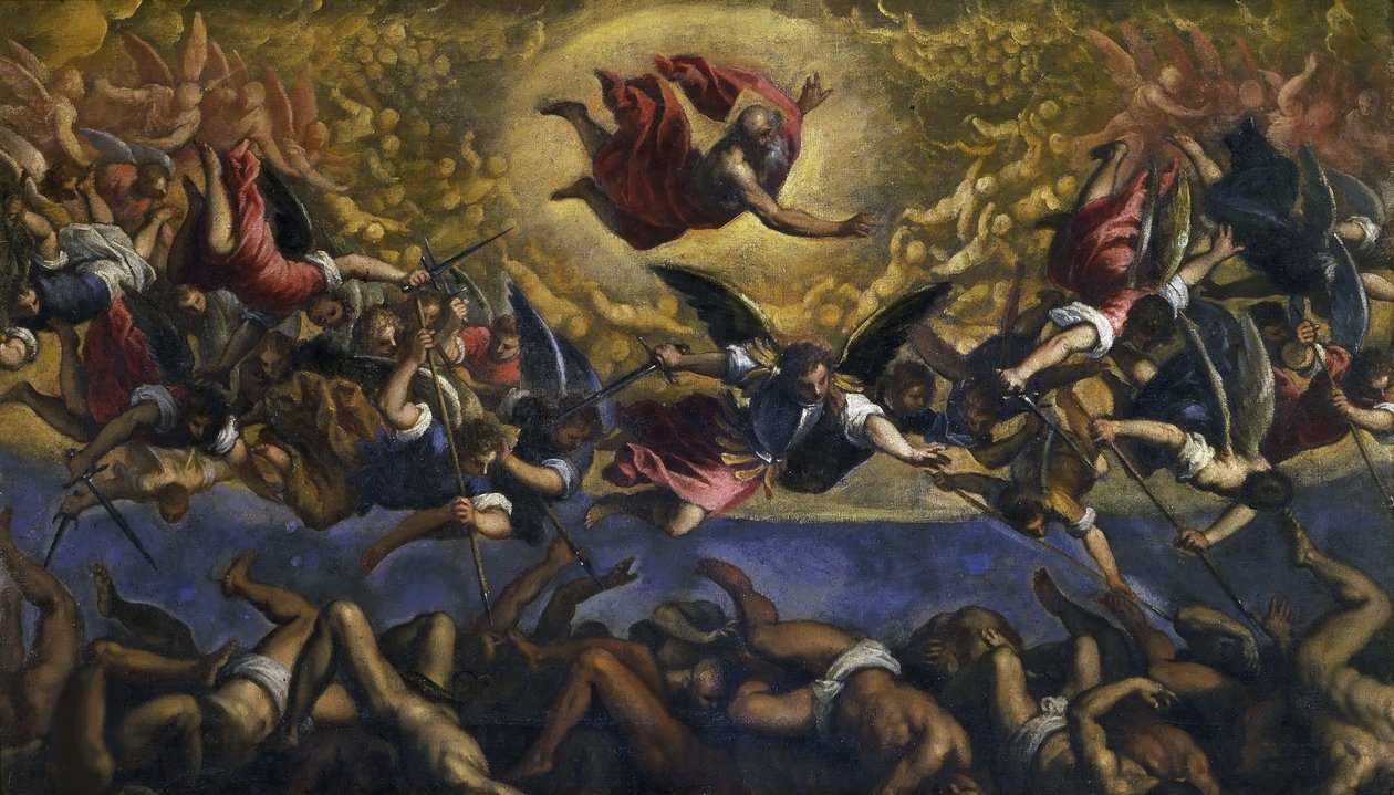 A Queda dos Anjos Rebeldes, c. 1615-1620. de Jacopo Palma il Giovane the Younger