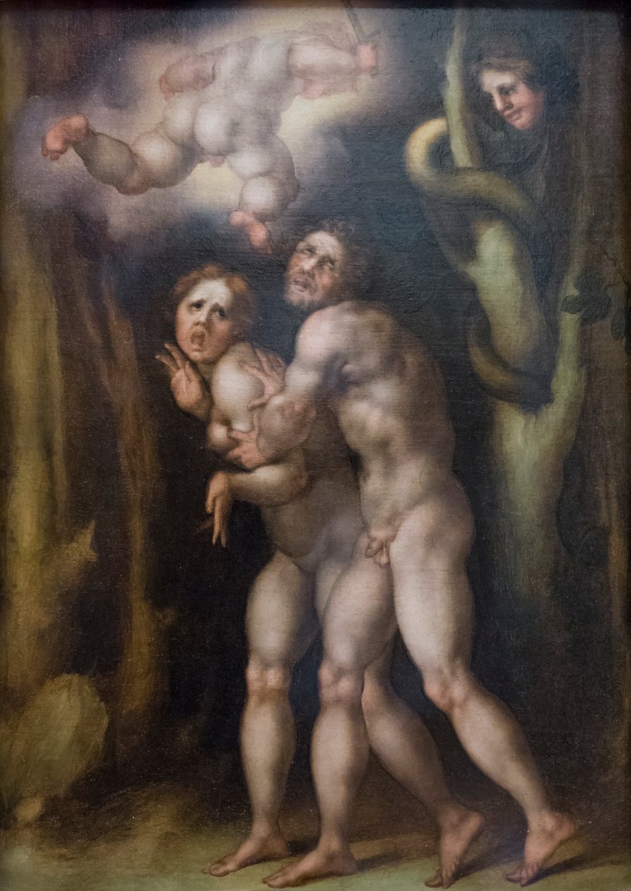 Expulsão de Adão e Eva do paraíso terrestre de Jacopo Pontormo