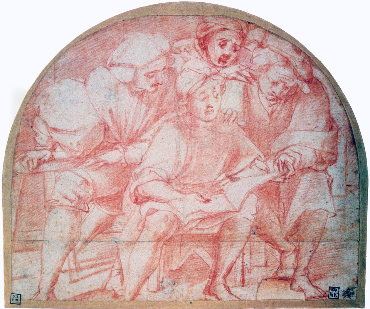 Quatro cortesãos, c1514-1557 de Jacopo Pontormo