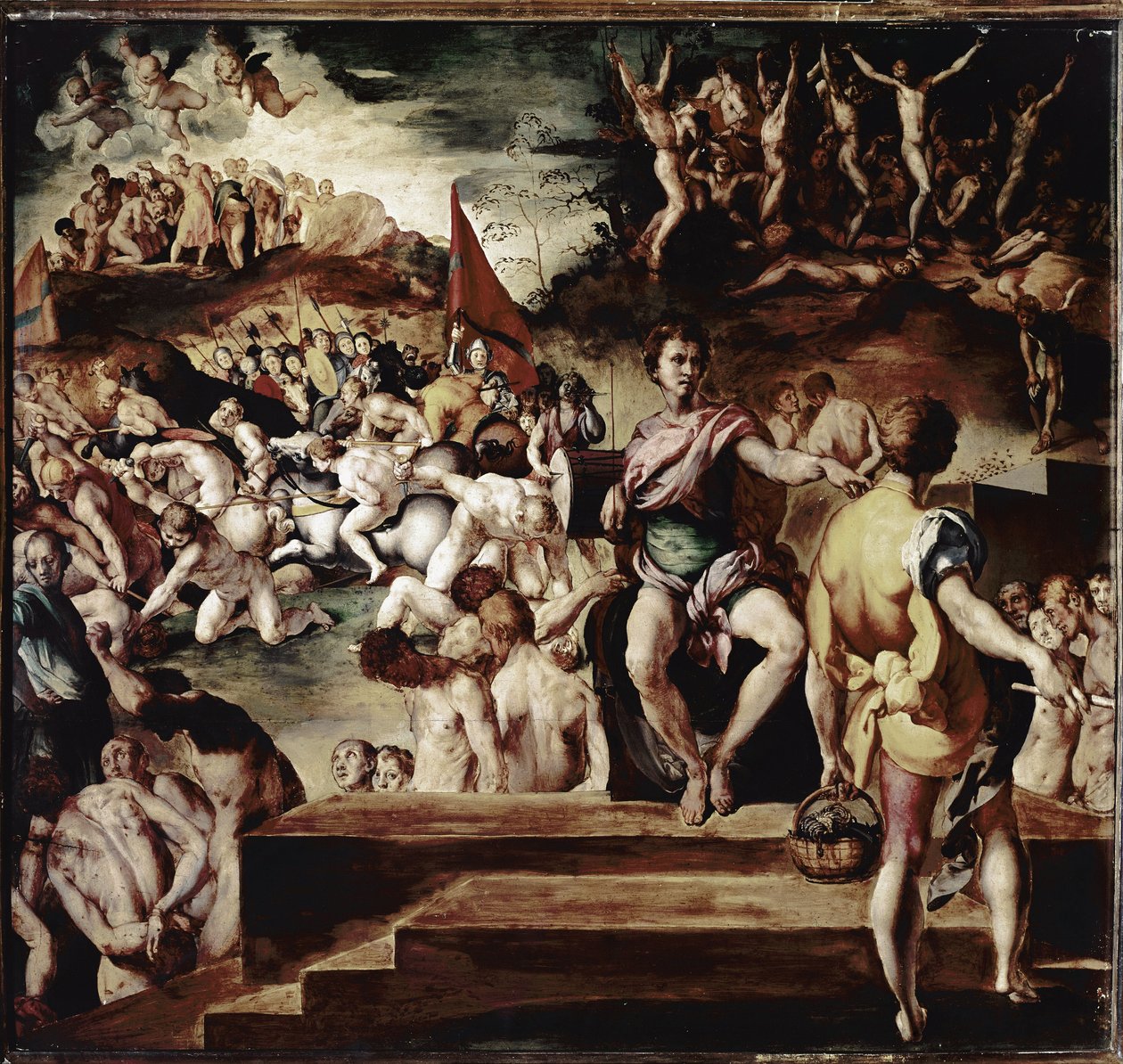 Martírio de São Maurício e da legendária Legião Theban Romana ou martírio dos onze mil (tempera sobre madeira de Jacopo Pontormo