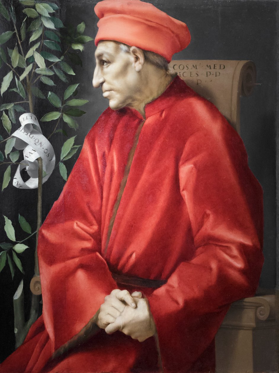 Retrato de Cosimo, o mais velho de Medici de Jacopo Pontormo