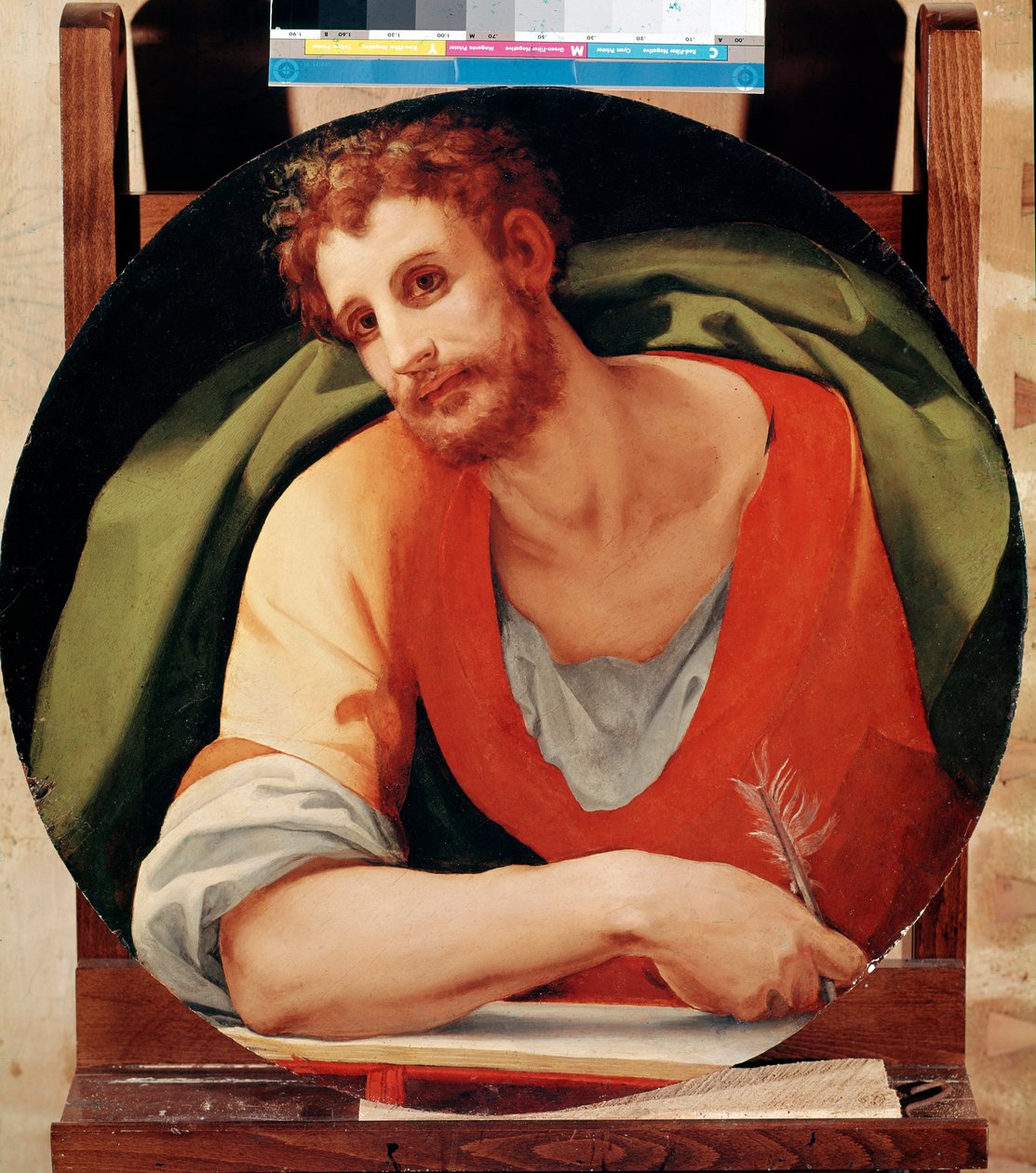 Retrato de São Marcos - óleo sobre painel de Jacopo Pontormo