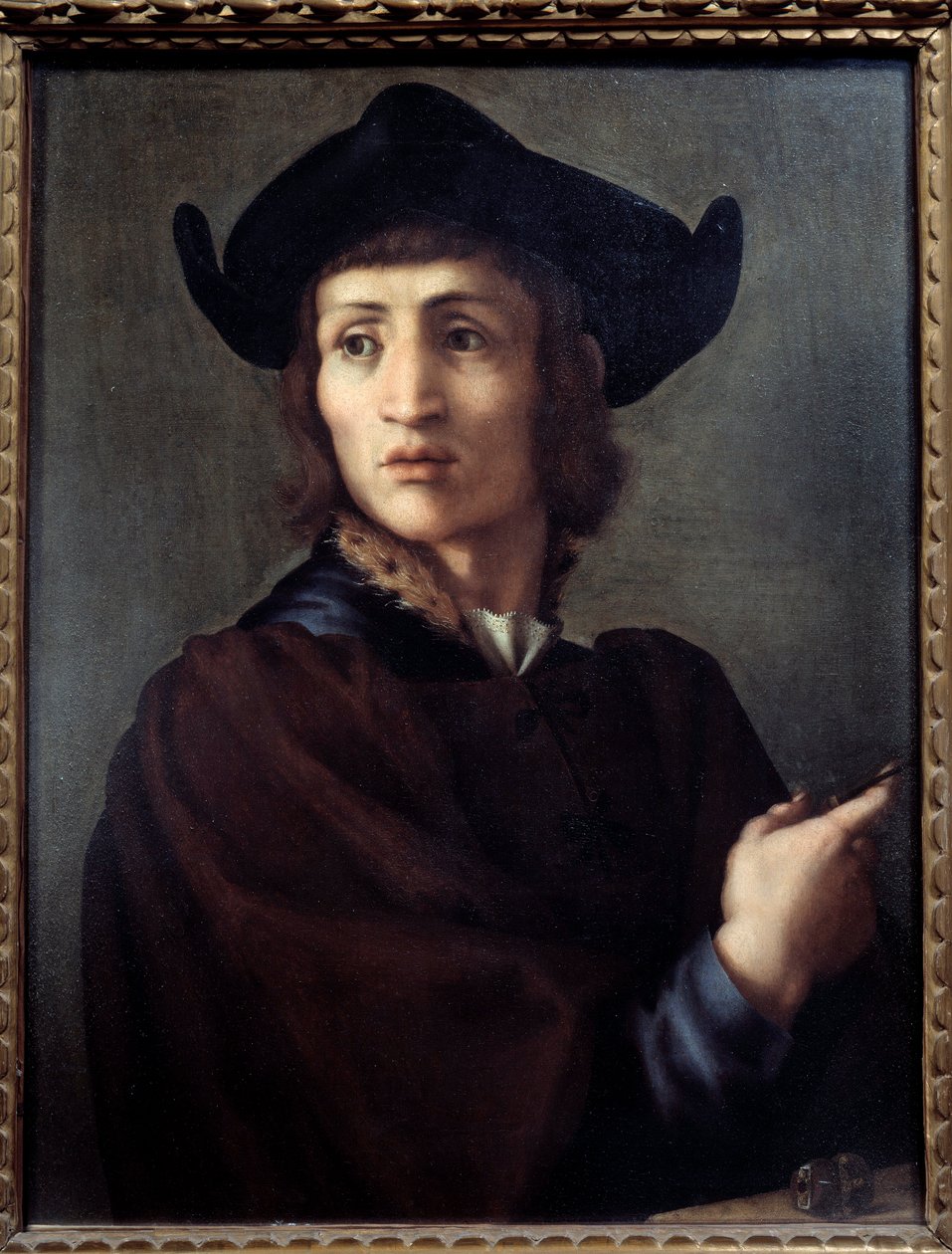 Retrato de um joalheiro. Pintura de Jacopo (Iacopo) Carrucci dit il Pontormo (Pontormo) (1494-1556) de Jacopo Pontormo