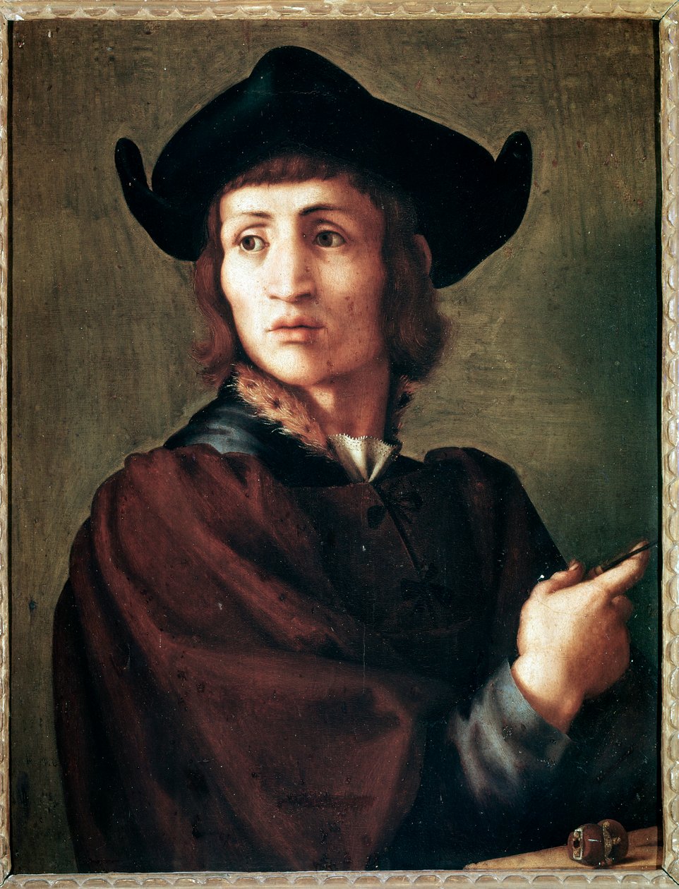 Retrato de um joalheiro - óleo sobre painel de Jacopo Pontormo