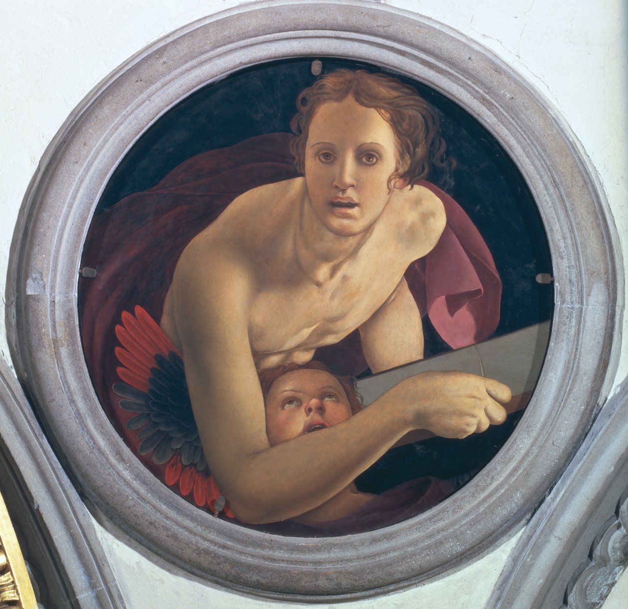 São Mateus, tondo da cúpula dos Evangelistas, 1528 (painel) de Jacopo Pontormo