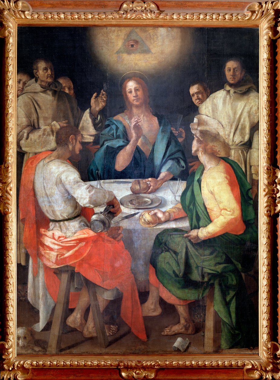 Jantar em Emaús - óleo sobre tela de Jacopo Pontormo