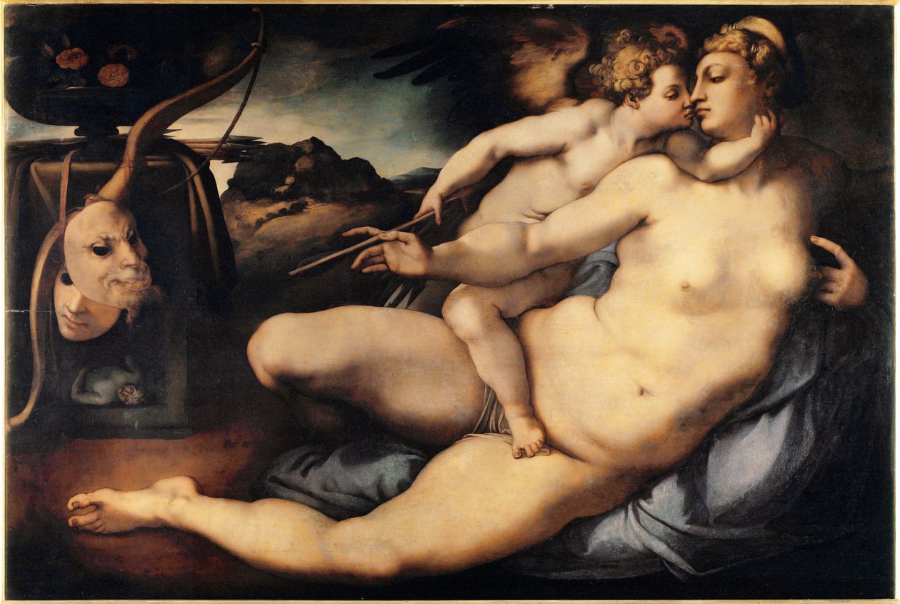Vénus e Cupido (Vénus e Cupido) Pintura de Jacopo Carrucci dit il Pontormo (Pontormo) (1494-1556) 1532-1534 Dim 128x197 cm Florença, Galleria dell
