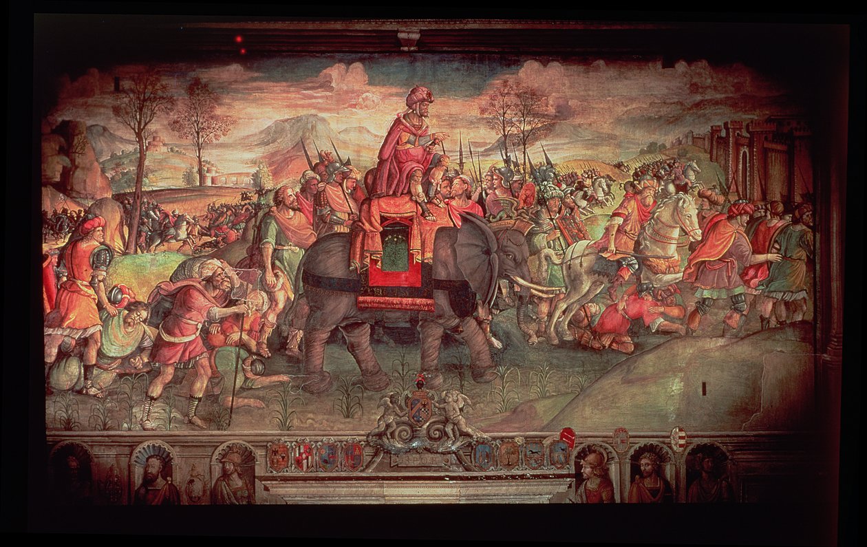 Hannibal cruzando os Alpes de Jacopo Ripanda