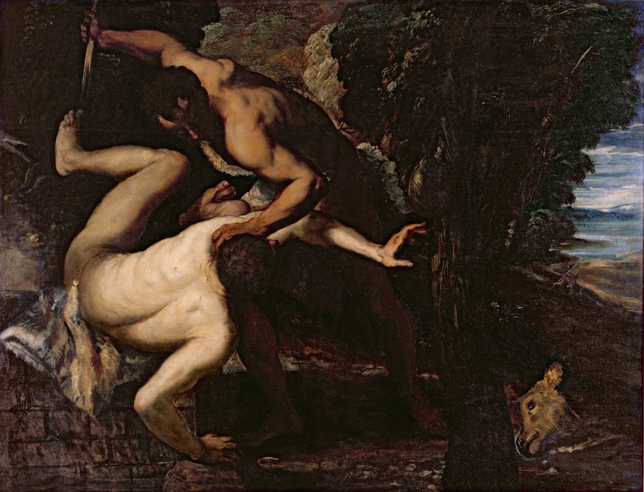 Caim matando Abel de Jacopo Robusti Tintoretto