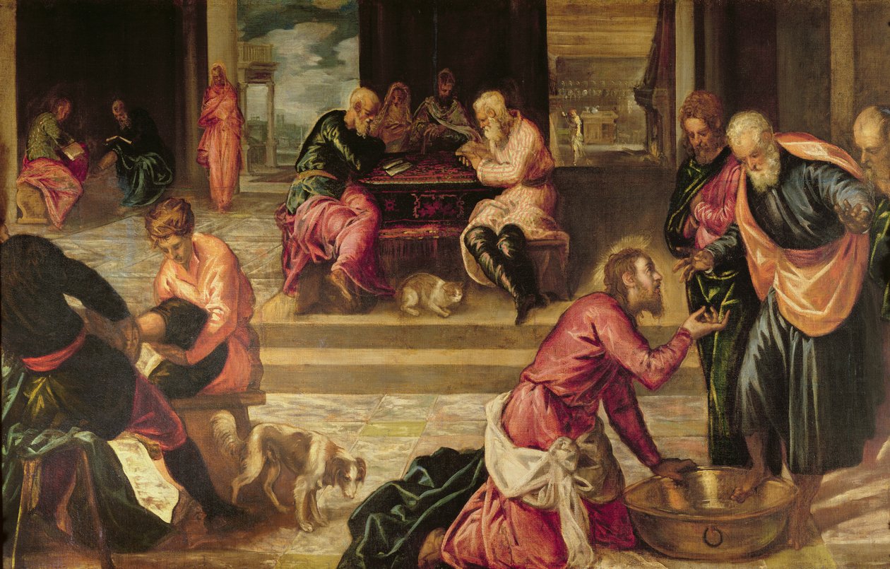 Cristo lavando os pés dos discípulos de Jacopo Robusti Tintoretto