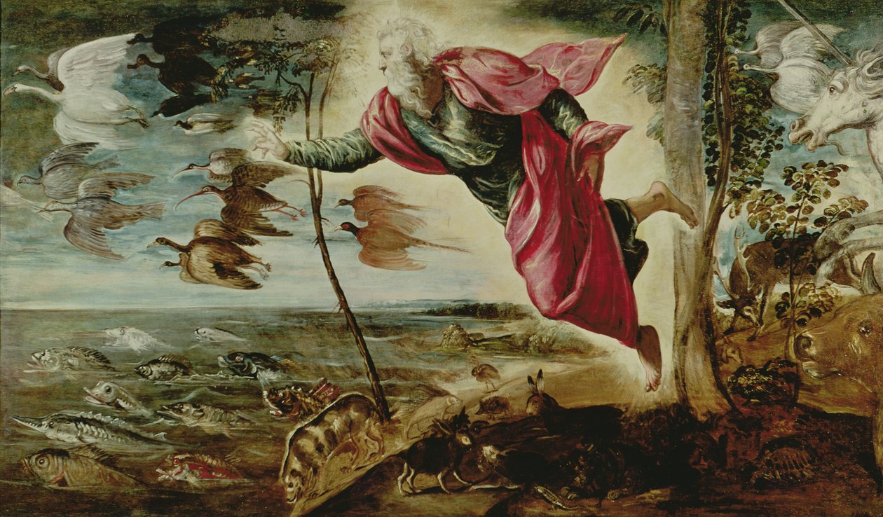 Criação dos animais de Jacopo Robusti Tintoretto