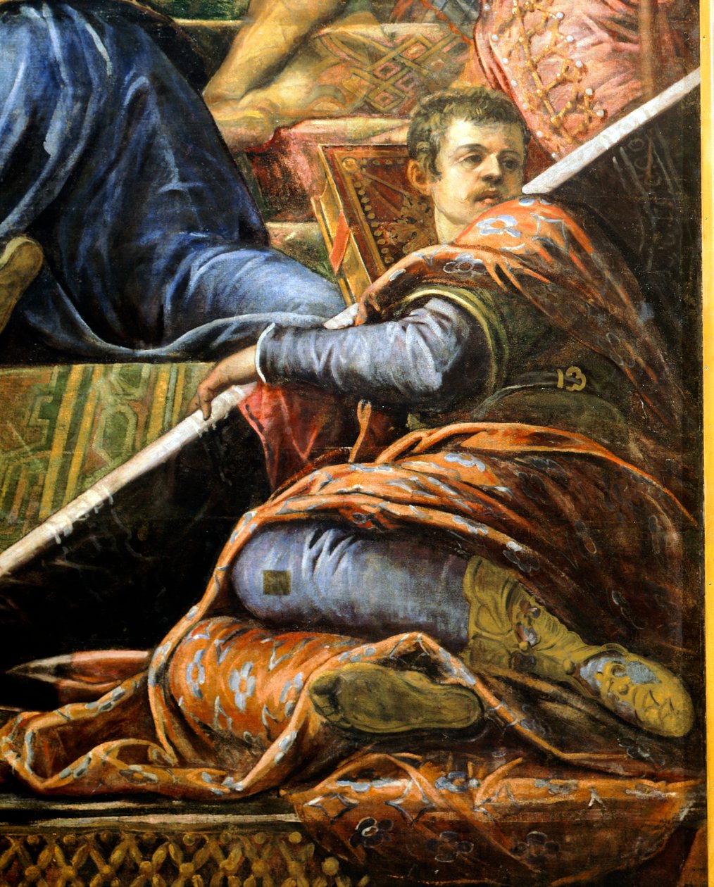 Doge Niccolo da Ponte recebendo ramo de oliveira de Veneza, de Jacopo Robusti conhecido como Tintoretto (1518-1594), Detail, Sala del Maggior Consiglio (Salão do Grande Conselho), Palazzo Ducale, Veneza de Jacopo Robusti Tintoretto