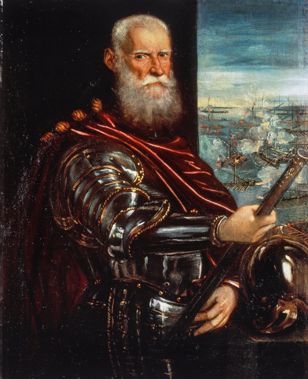 Doge Sebastiano Venier (ca. 1496-1578), almirante vencedor em Lepanto de Jacopo Robusti Tintoretto