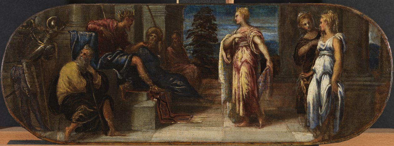 Ester e Assuero ou Salomão e a rainha de Sabá, 1545 de Jacopo Robusti Tintoretto