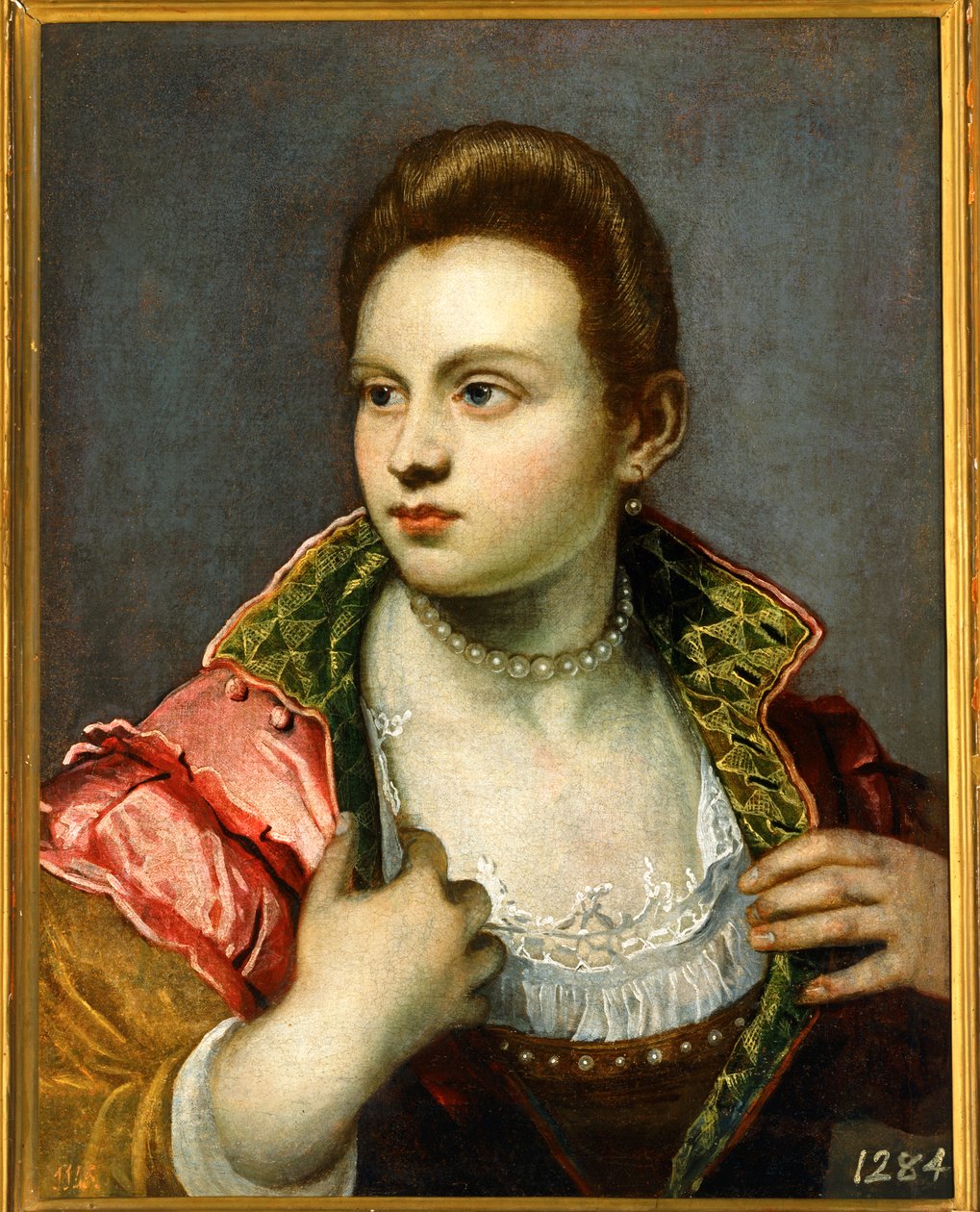 Retrato de mulher, prolongado ... de Jacopo Robusti Tintoretto