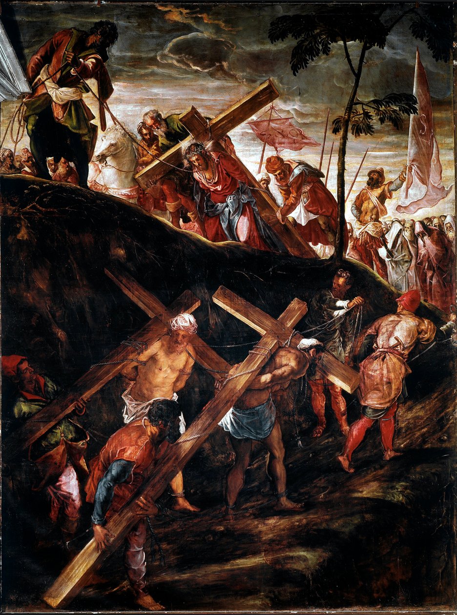 La Montee au Calvary (O Caminho da Cruz) (O Transporte da Cruz) Pintura de Jacopo Robusti dit le Tintoret (Tintoretto) (1518-1594) 1566-1567 Sol. 515x390 cm venise, scuola di san Rocco de Jacopo Robusti Tintoretto