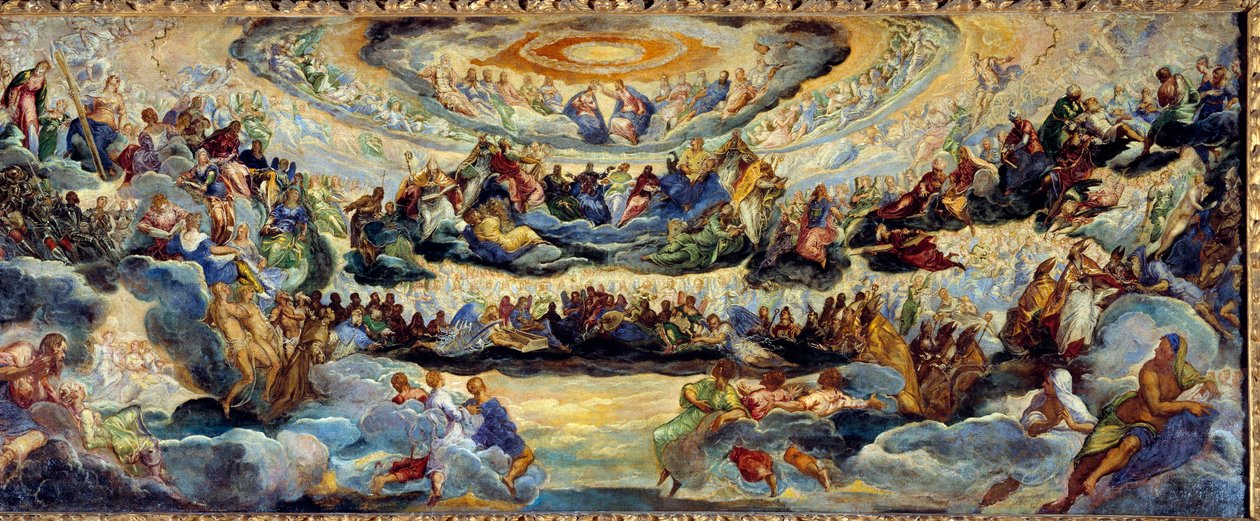 Le Paradise Esquisse de Jacopo Robusti dit Le Tintoret (Il Tintoretto) (1518-1594) 16th Century Sun. 1,43x3,62 m de Jacopo Robusti Tintoretto