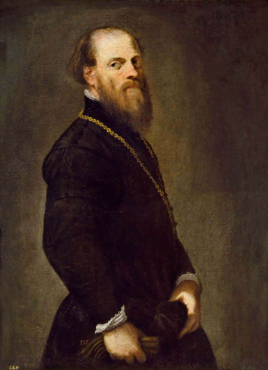 Homem com uma corrente de ouro, ca 1555. de Jacopo Robusti Tintoretto