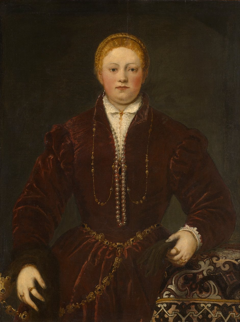 Retrato de uma jovem senhora, ca 1555. de Jacopo Robusti Tintoretto