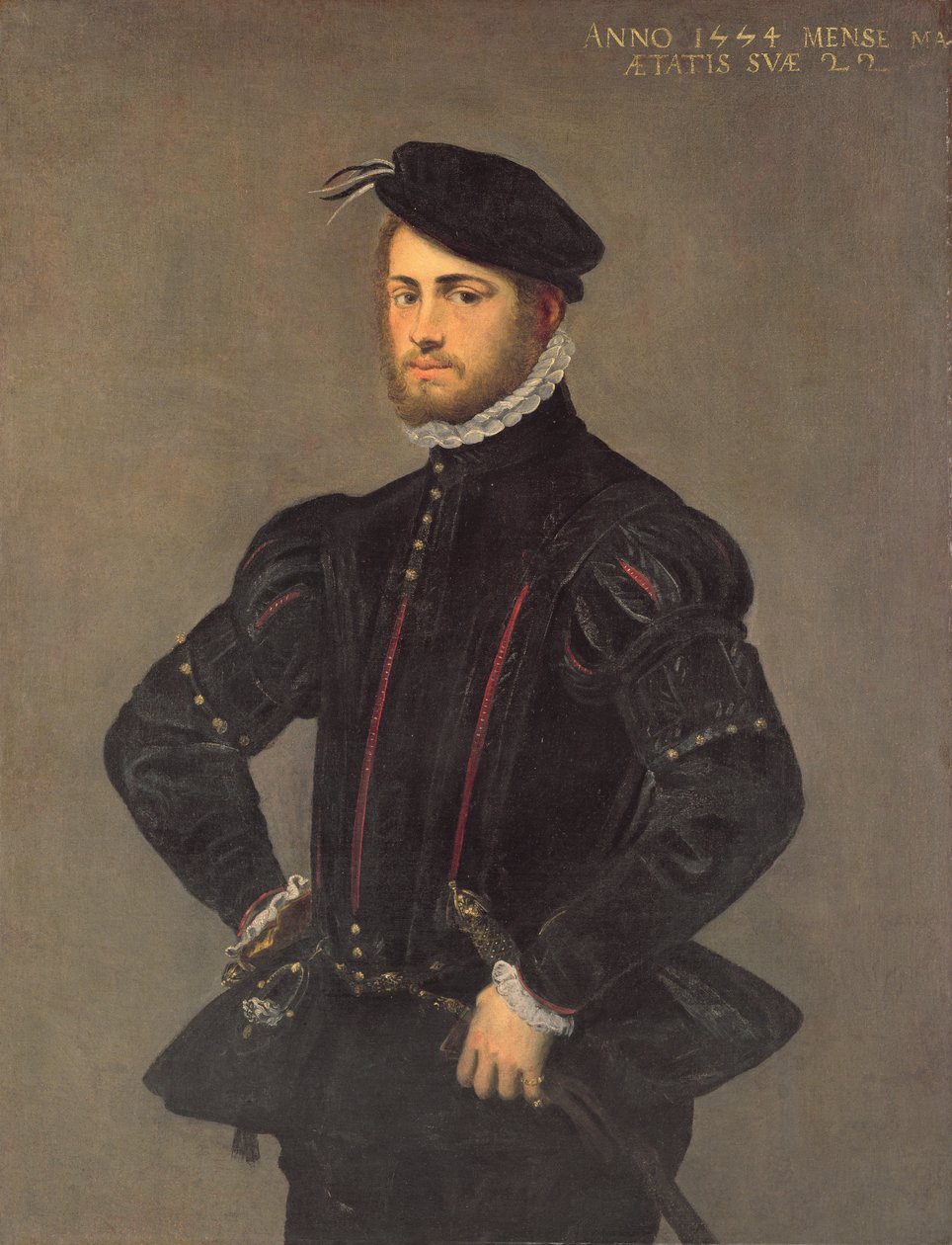 Retrato de um jovem de 22 anos, 1554 de Jacopo Robusti Tintoretto