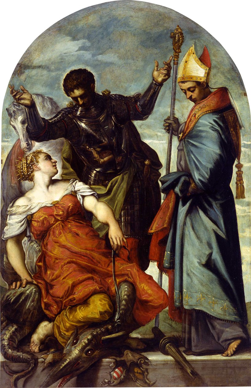 São Luís de Toulouse e São Jorge, 1552. de Jacopo Robusti Tintoretto