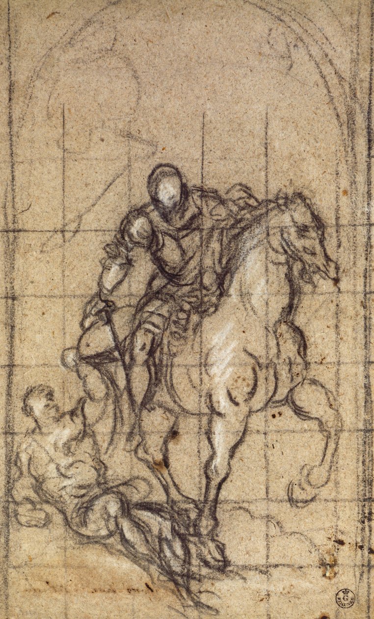 Estudo para San Martino por Jacopo Robusti conhecido como Tintoretto (1519-1594), desenho de Jacopo Robusti Tintoretto