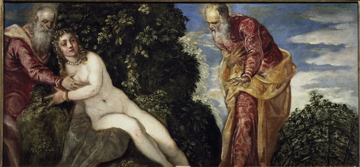 Suzanne and the Elders - Óleo sobre tela, cerca de 1555 de Jacopo Robusti Tintoretto
